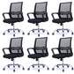 Modern Wheels Arm Chair Microfiber Conference Mid-Back Swivel Chair Black 6 Piece Set Clearhalo 'furn' 'furn_office_chair' 'Furniture' 'Office Chairs' 'Office Furniture' 'office_chair' 5965847