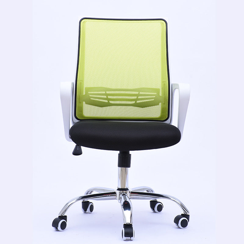 Modern Wheels Arm Chair Microfiber Conference Mid-Back Swivel Chair Clearhalo 'furn' 'furn_office_chair' 'Furniture' 'Office Chairs' 'Office Furniture' 'office_chair' 5965849