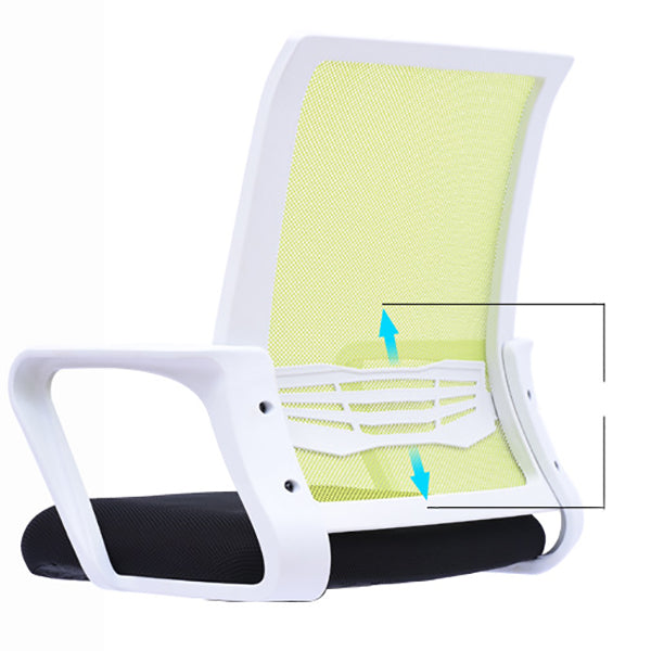 Modern Wheels Arm Chair Microfiber Conference Mid-Back Swivel Chair Clearhalo 'furn' 'furn_office_chair' 'Furniture' 'Office Chairs' 'Office Furniture' 'office_chair' 5965852