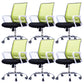 Modern Wheels Arm Chair Microfiber Conference Mid-Back Swivel Chair Green 6 Piece Set Clearhalo 'furn' 'furn_office_chair' 'Furniture' 'Office Chairs' 'Office Furniture' 'office_chair' 5965857