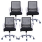 Modern Wheels Arm Chair Microfiber Conference Mid-Back Swivel Chair Matte Black 4 Piece Set Clearhalo 'furn' 'furn_office_chair' 'Furniture' 'Office Chairs' 'Office Furniture' 'office_chair' 5965862