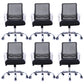 Modern Wheels Arm Chair Microfiber Conference Mid-Back Swivel Chair Matte Black 6 Piece Set Clearhalo 'furn' 'furn_office_chair' 'Furniture' 'Office Chairs' 'Office Furniture' 'office_chair' 5965863