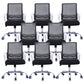 Modern Wheels Arm Chair Microfiber Conference Mid-Back Swivel Chair Matte Black 8 Piece Set Clearhalo 'furn' 'furn_office_chair' 'Furniture' 'Office Chairs' 'Office Furniture' 'office_chair' 5965864