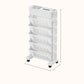 Plastic Pure White Shelf Bookcase Modern Vertical Book Shelf 7.5" Wide
