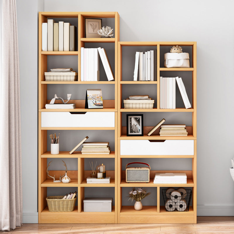 Modern Standard Open Bookshelf Engineered Wood Bookcase with Drawer Storage Clearhalo 'Bookcases' 'furn' 'furn_bookcases' 'Furniture' 'Office Furniture' 5965893