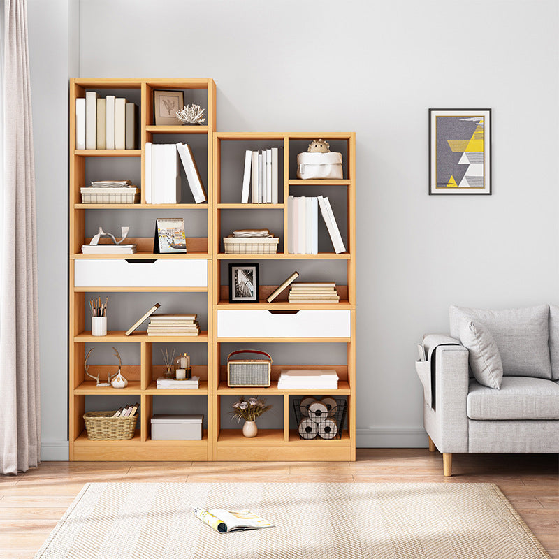 Modern Standard Open Bookshelf Engineered Wood Bookcase with Drawer Storage Clearhalo 'Bookcases' 'furn' 'furn_bookcases' 'Furniture' 'Office Furniture' 5965896