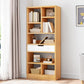 Modern Standard Open Bookshelf Engineered Wood Bookcase with Drawer Storage 19.7"L x 7.9"W x 61"H Natural Clearhalo 'Bookcases' 'furn' 'furn_bookcases' 'Furniture' 'Office Furniture' 5965897