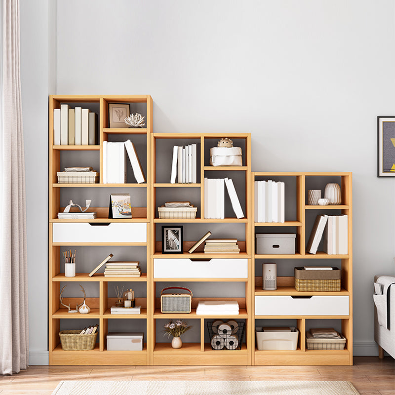 Modern Standard Open Bookshelf Engineered Wood Bookcase with Drawer Storage Clearhalo 'Bookcases' 'furn' 'furn_bookcases' 'Furniture' 'Office Furniture' 5965898