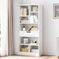 Modern Standard Open Bookshelf Engineered Wood Bookcase with Drawer Storage 19.7"L x 7.9"W x 61"H White Clearhalo 'Bookcases' 'furn' 'furn_bookcases' 'Furniture' 'Office Furniture' 5965900