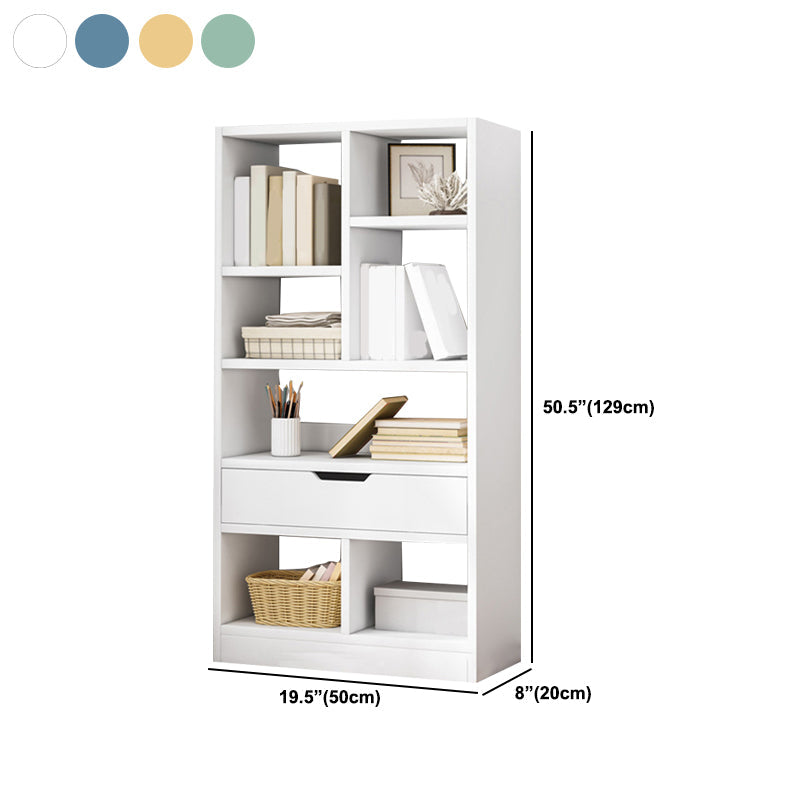 Modern Standard Open Bookshelf Engineered Wood Bookcase with Drawer Storage Clearhalo 'Bookcases' 'furn' 'furn_bookcases' 'Furniture' 'Office Furniture' 5965913