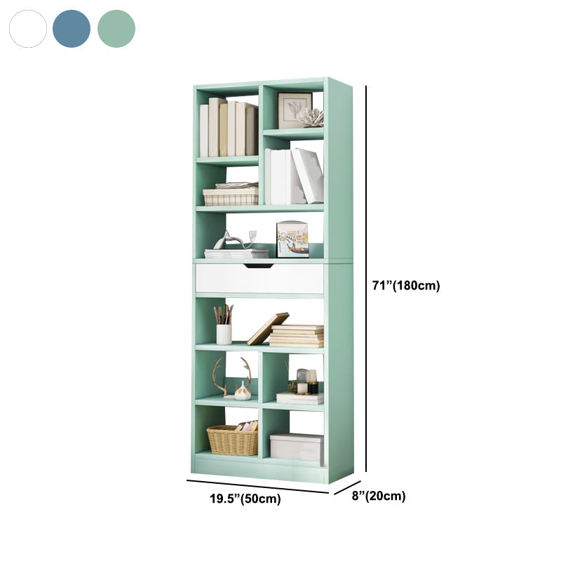 Modern Standard Open Bookshelf Engineered Wood Bookcase with Drawer Storage Clearhalo 'Bookcases' 'furn' 'furn_bookcases' 'Furniture' 'Office Furniture' 5965914