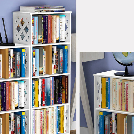 Standard Contemporary Shelf Bookcase Plastic White Closed Back Bookcase