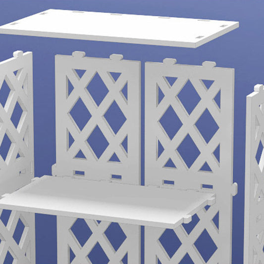 Standard Contemporary Shelf Bookcase Plastic White Closed Back Bookcase