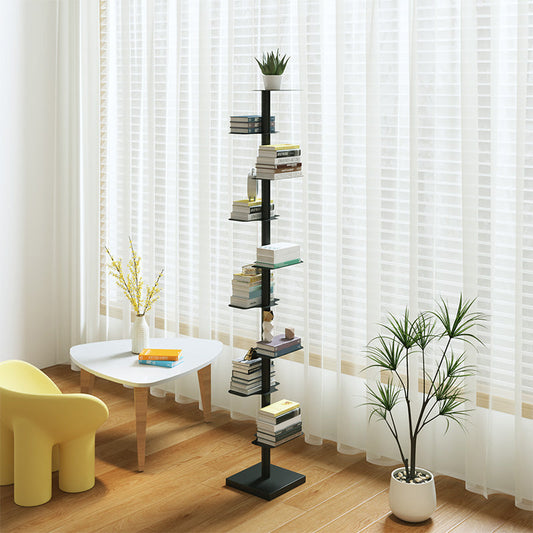 Metal Bookcase Contemporary Style Bookshelf for Home and Office