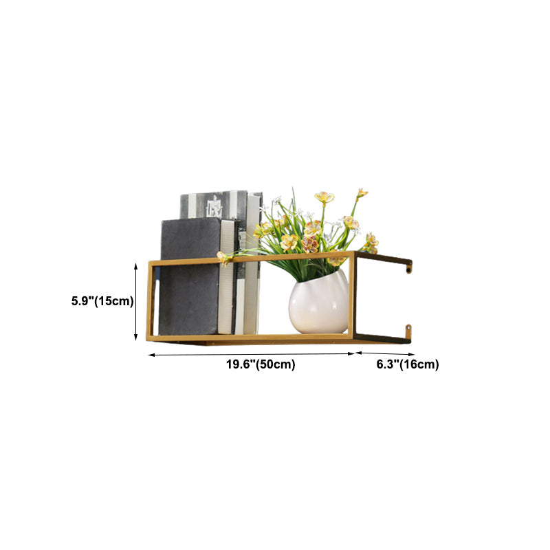 Drijvende gouden metalen boekenplank glamour muur gemonteerde plank boekenkast