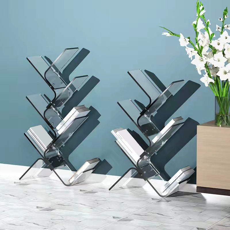 アクリル7.9 "ワイドブックシェルフモダンなオープンバックブックケースのスタディルーム