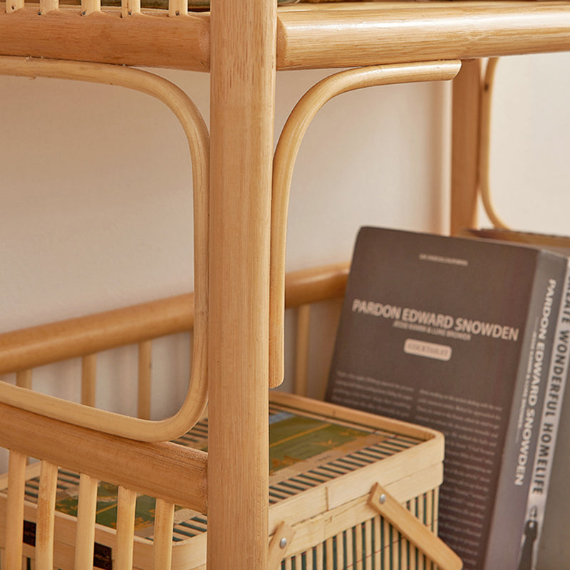 Contemporary Bamboo Home Bookcase Standard Book Shelf with Wooden Legs Clearhalo 'Bookcases' 'furn' 'furn_bookcases' 'Furniture' 'Office Furniture' 5966039