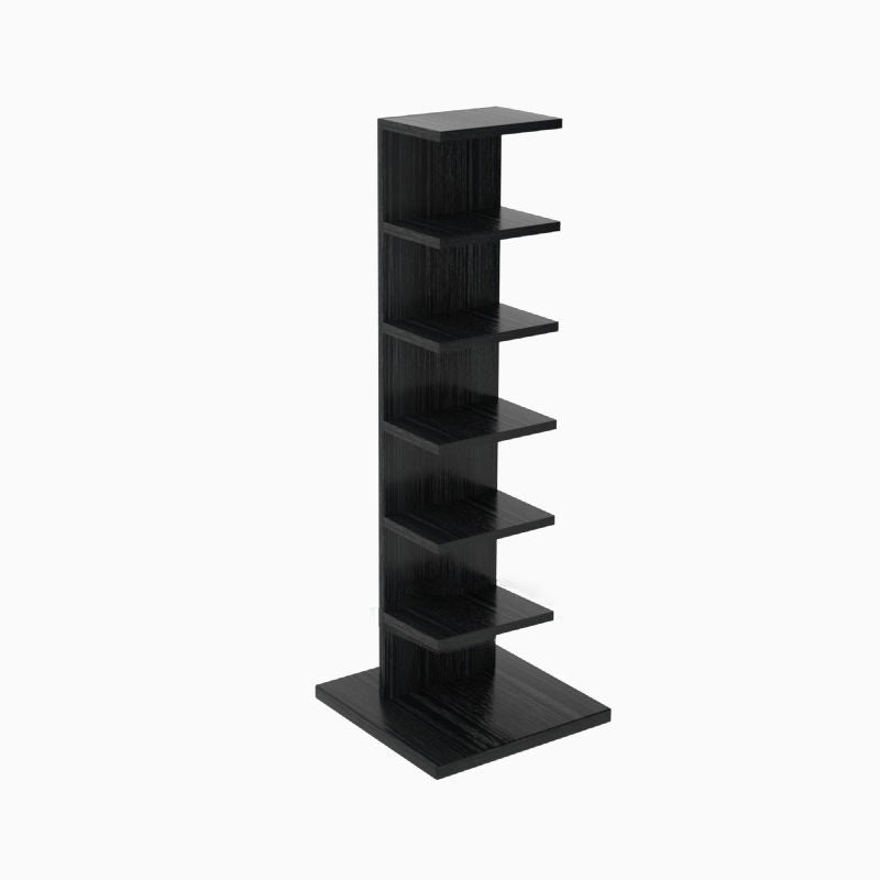 Vertical with Shelves Shelf Bookcase Stackable Engineered Wood Bookcase 13.8" Wide 13.8"L x 13.8"W x 42.5"H Dark Walnut Clearhalo 'Bookcases' 'furn' 'furn_bookcases' 'Furniture' 'Office Furniture' 5966106