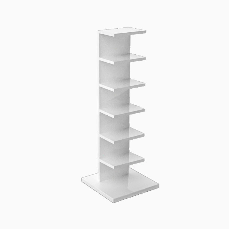 Vertical with Shelves Shelf Bookcase Stackable Engineered Wood Bookcase 13.8" Wide 13.8"L x 13.8"W x 42.5"H White Clearhalo 'Bookcases' 'furn' 'furn_bookcases' 'Furniture' 'Office Furniture' 5966108