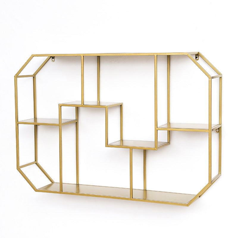 7.1" Wide Shelf Bookcase 5 Levels Metal Book Shelf Wall Mounted 37.4"L x 7.1"W x 25.6"H Gold Clearhalo 'Bookcases' 'furn' 'furn_bookcases' 'Furniture' 'Office Furniture' 5966131