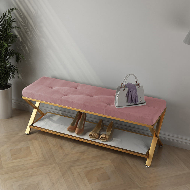 13.8" Wide Contemporary Seating Bench Upholstered Tufted Bench Clearhalo 'Benches' 'Chairs & Seating' 'furn' 'furn_benches' 'Furniture' 'Living Room Furniture' 5966163