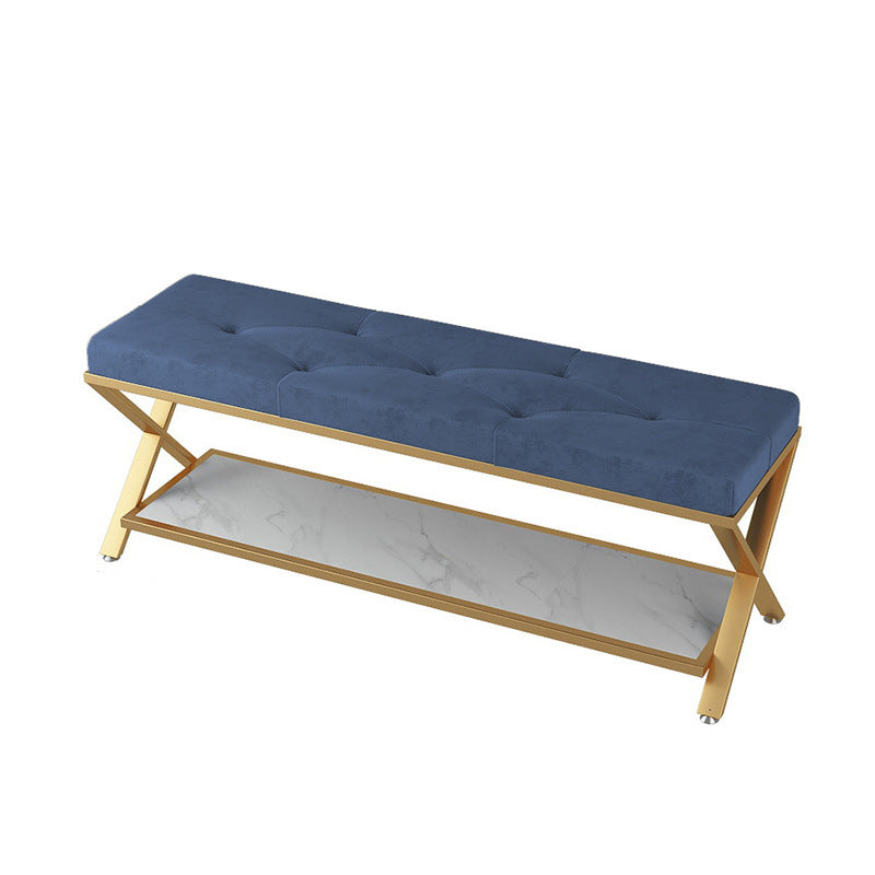 13.8" Wide Contemporary Seating Bench Upholstered Tufted Bench Royal Blue Clearhalo 'Benches' 'Chairs & Seating' 'furn' 'furn_benches' 'Furniture' 'Living Room Furniture' 5966172