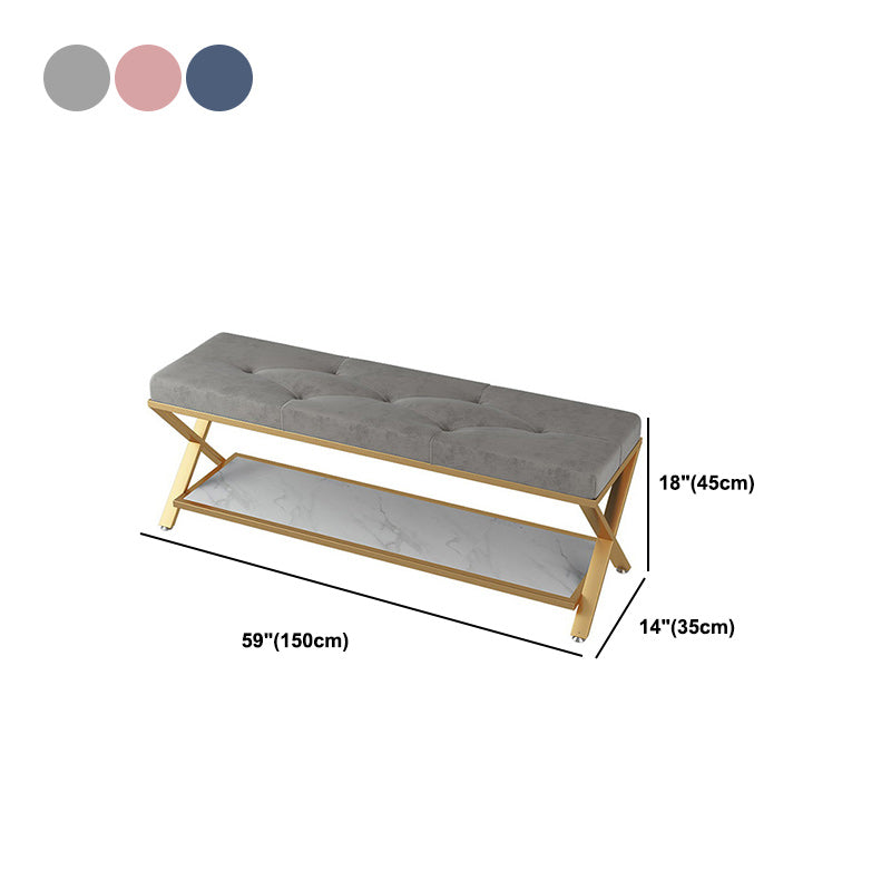 13.8" Wide Contemporary Seating Bench Upholstered Tufted Bench Clearhalo 'Benches' 'Chairs & Seating' 'furn' 'furn_benches' 'Furniture' 'Living Room Furniture' 5966176