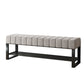 17.7" H Modern Metal Seating Bench Tufted Entryway Bench with Legs Grey Clearhalo 'Benches' 'Chairs & Seating' 'furn' 'furn_benches' 'Furniture' 'Living Room Furniture' 5966192