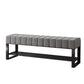 17.7" H Modern Metal Seating Bench Tufted Entryway Bench with Legs Houndstooth pattern Clearhalo 'Benches' 'Chairs & Seating' 'furn' 'furn_benches' 'Furniture' 'Living Room Furniture' 5966197