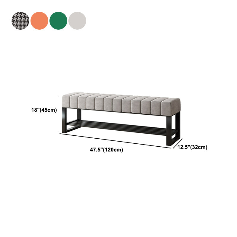 17.7" H Modern Metal Seating Bench Tufted Entryway Bench with Legs Clearhalo 'Benches' 'Chairs & Seating' 'furn' 'furn_benches' 'Furniture' 'Living Room Furniture' 5966206