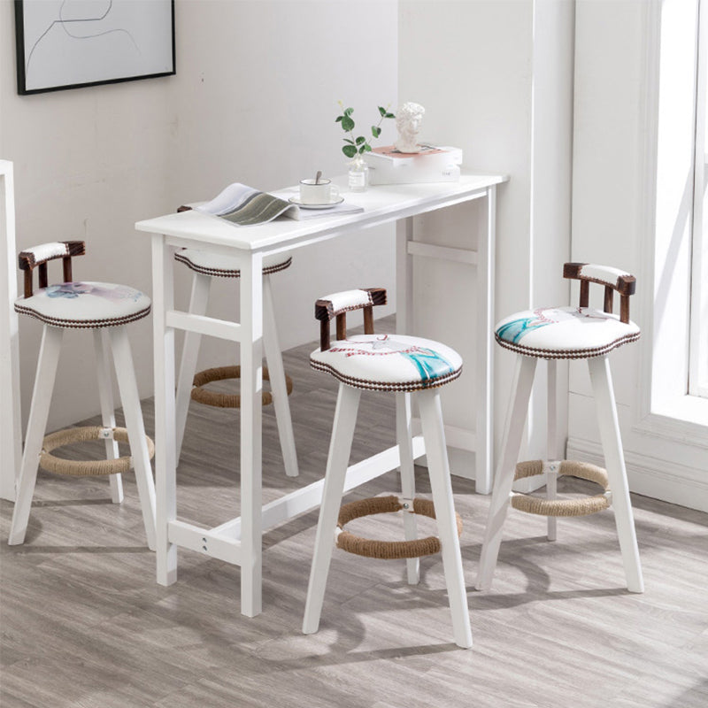 Contemporary Solid Wood Bar Table 47.2"L Trestle Base Bar Desk for Indoor White Storage Not Included Rectangular Clearhalo 'Bar Furniture' 'Bar Tables' 'bar_tables' 'furn' 'furn_bar_tables' 'Furniture' 'Kitchen & Dining Furniture' 5966218