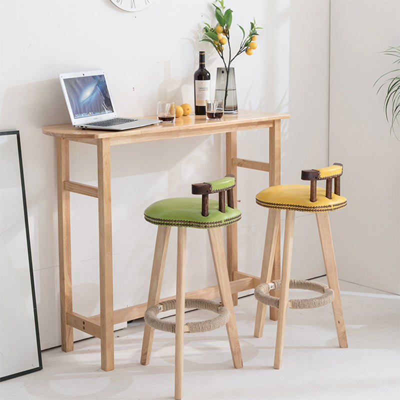 Contemporary Solid Wood Bar Table 47.2"L Trestle Base Bar Desk for Indoor Natural Storage Not Included Rectangular Clearhalo 'Bar Furniture' 'Bar Tables' 'bar_tables' 'furn' 'furn_bar_tables' 'Furniture' 'Kitchen & Dining Furniture' 5966219