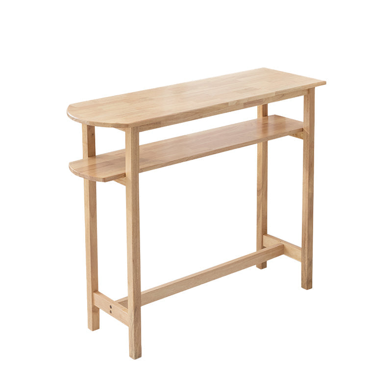 Contemporary Solid Wood Bar Table 47.2"L Trestle Base Bar Desk for Indoor Natural Storage Included Free Form Clearhalo 'Bar Furniture' 'Bar Tables' 'bar_tables' 'furn' 'furn_bar_tables' 'Furniture' 'Kitchen & Dining Furniture' 5966225