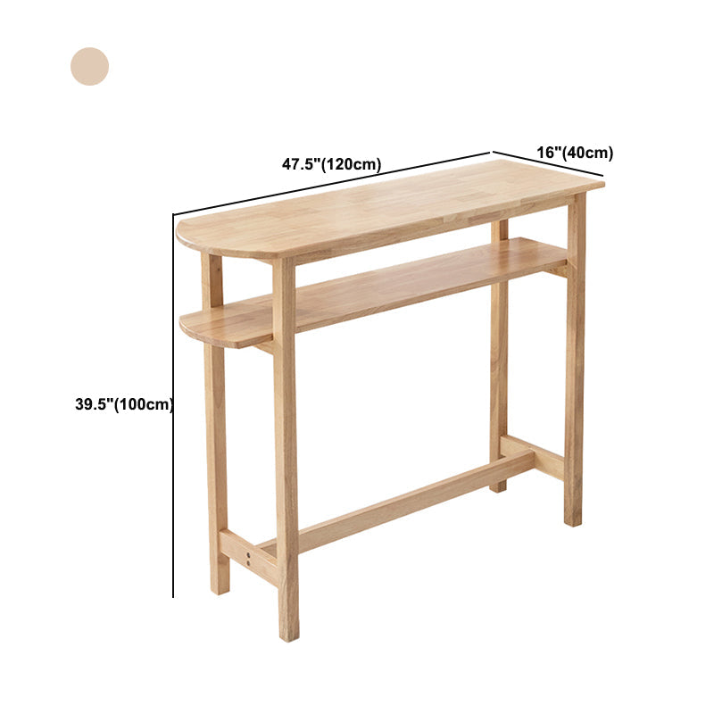 Contemporary Solid Wood Bar Table 47.2"L Trestle Base Bar Desk for Indoor Clearhalo 'Bar Furniture' 'Bar Tables' 'bar_tables' 'furn' 'furn_bar_tables' 'Furniture' 'Kitchen & Dining Furniture' 5966230