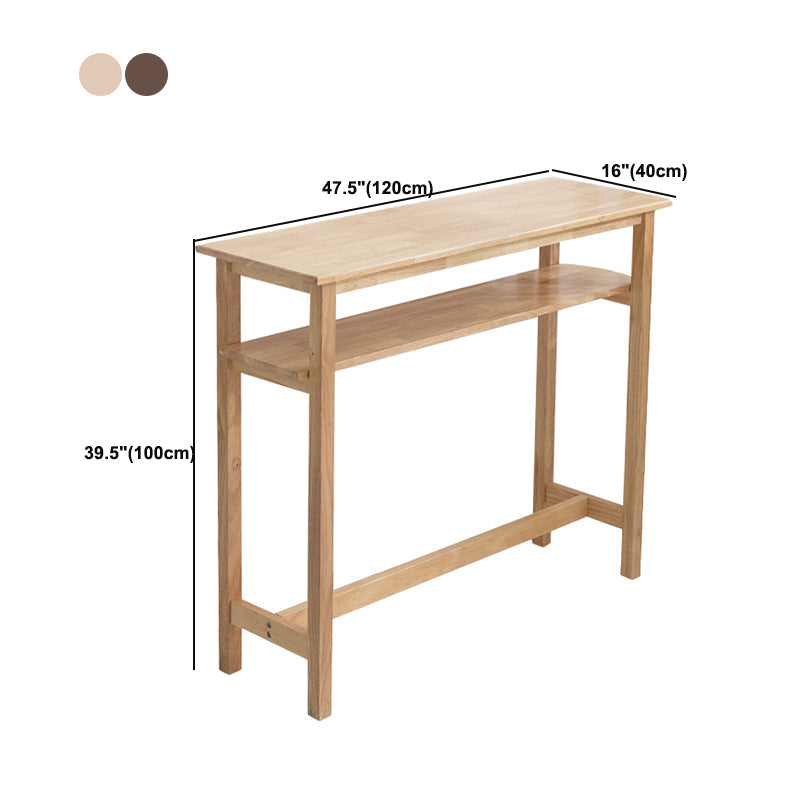 Contemporary Solid Wood Bar Table 47.2"L Trestle Base Bar Desk for Indoor Clearhalo 'Bar Furniture' 'Bar Tables' 'bar_tables' 'furn' 'furn_bar_tables' 'Furniture' 'Kitchen & Dining Furniture' 5966232