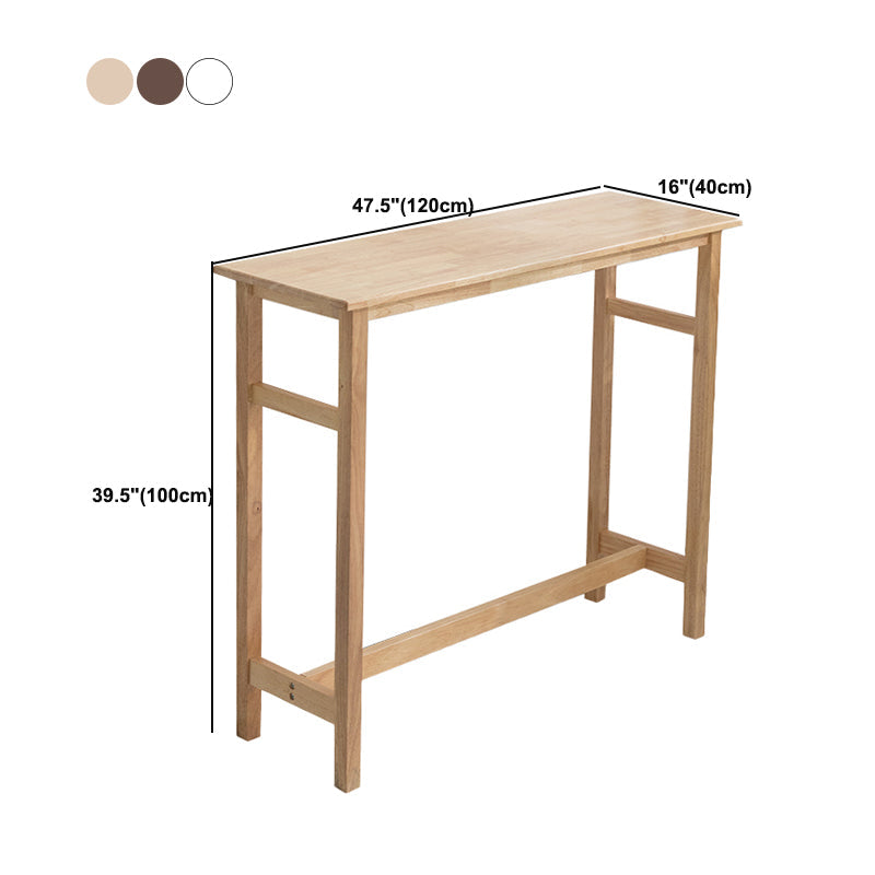 Contemporary Solid Wood Bar Table 47.2"L Trestle Base Bar Desk for Indoor Clearhalo 'Bar Furniture' 'Bar Tables' 'bar_tables' 'furn' 'furn_bar_tables' 'Furniture' 'Kitchen & Dining Furniture' 5966233