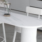 Contemporary Bar Table Stone Bar Dining Table with Double Pedestal Clearhalo 'Bar Furniture' 'Bar Tables' 'bar_tables' 'furn' 'furn_bar_tables' 'Furniture' 'Kitchen & Dining Furniture' 5966263