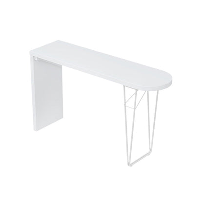 Tavolo da pranzo moderno bar in legno in legno tavolo da pub in altezza bianca con doppio piedistallo