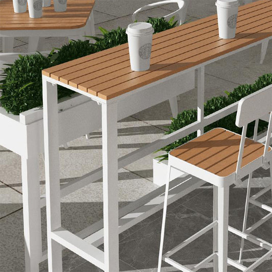 Banda da bar per bistrot di legno di rettangolo contemporaneo con base di cavalletto