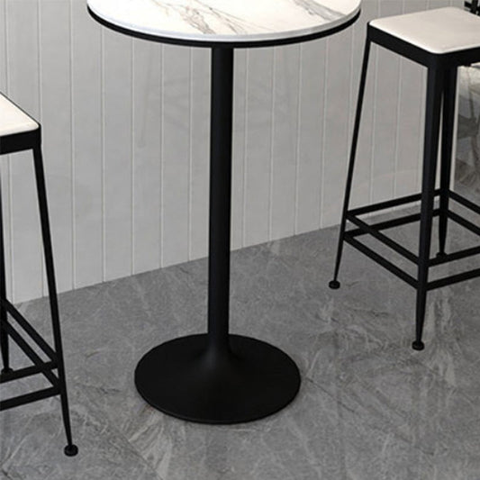 41.34 "H Industrial Style Bar Table Stone Round Bistro Bar scrivania