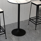 41.34"H Industrial Style Bar Table Stone Round Bistro Bar Desk
