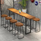 Mesa de bar de madera maciza especializada Mesa de bar de pub industrial marrón con base de trineo