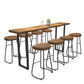 Mesa de bar de madera maciza especializada Mesa de bar de pub industrial marrón con base de trineo