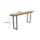 Mesa de bar de madera maciza especializada Mesa de bar de pub industrial marrón con base de trineo