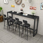 Black Bar Dining Table Sintered Stone Bar Height Cocktail Table with Metal Base