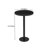 Black Bar Dining Table Sintered Stone Bar Height Cocktail Table with Metal Base