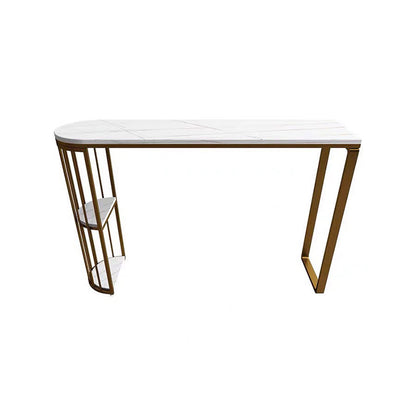 Modern Sintered Stone Bar Table Dining Table with Storage Shelve for Bar