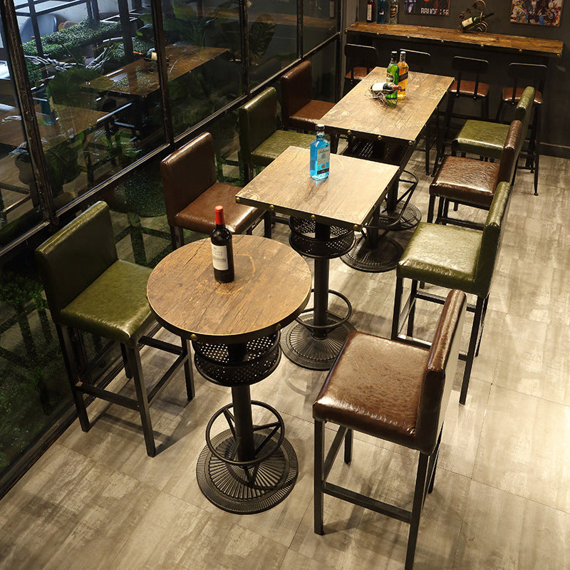 Industrial Style Bar Table Wood Bar Dining Table for Coffee Room Clearhalo 'Bar Furniture' 'Bar Tables' 'bar_tables' 'furn' 'furn_bar_tables' 'Furniture' 'Kitchen & Dining Furniture' 5966504