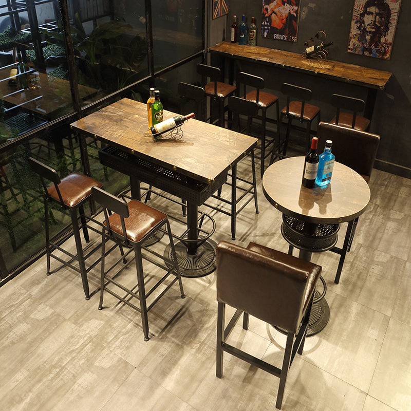 Industrial Style Bar Table Wood Bar Dining Table for Coffee Room Clearhalo 'Bar Furniture' 'Bar Tables' 'bar_tables' 'furn' 'furn_bar_tables' 'Furniture' 'Kitchen & Dining Furniture' 5966506