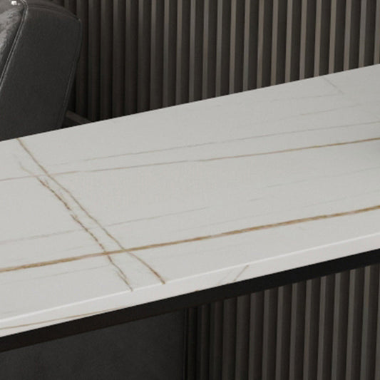 Tavolo da pranzo da tavolo da bar di pietra sinterizzata rettangolare per soggiorno da cucina